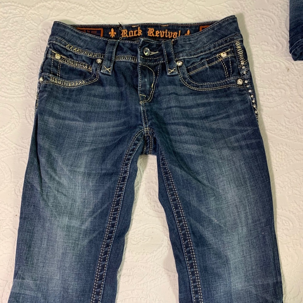Rock Revival Fleur De Lis Medium Wash Boot Cut
